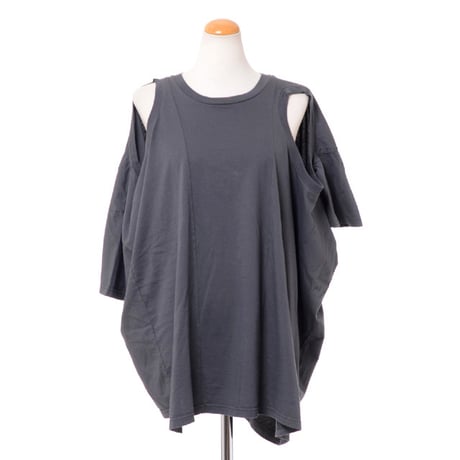 メゾン マルジェラ Maison Margiela ダブルスプライドカットソー コットンジャージー ダークグレー