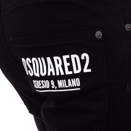 ディースクエアード Dsquared2 スケータージーンズ コットンストレッチ ブラック