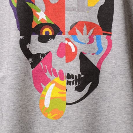 ルシアンペラフィネ Lucien Pellat Finet ８モチーフスカルTシャツ コットン グレー