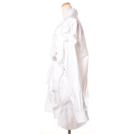 メゾン マルジェラ Maison Margiela ロングドレープシャツ コットン ホワイト
