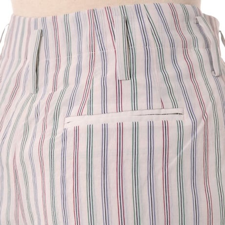 ダウェイ DAWEI タック使いストレートパンツ レーヨン混合 ミックスストライプ