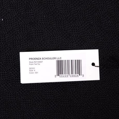 プロエンザスクーラー Proenza Schouler 長袖変形ブラウス コットン ブラック