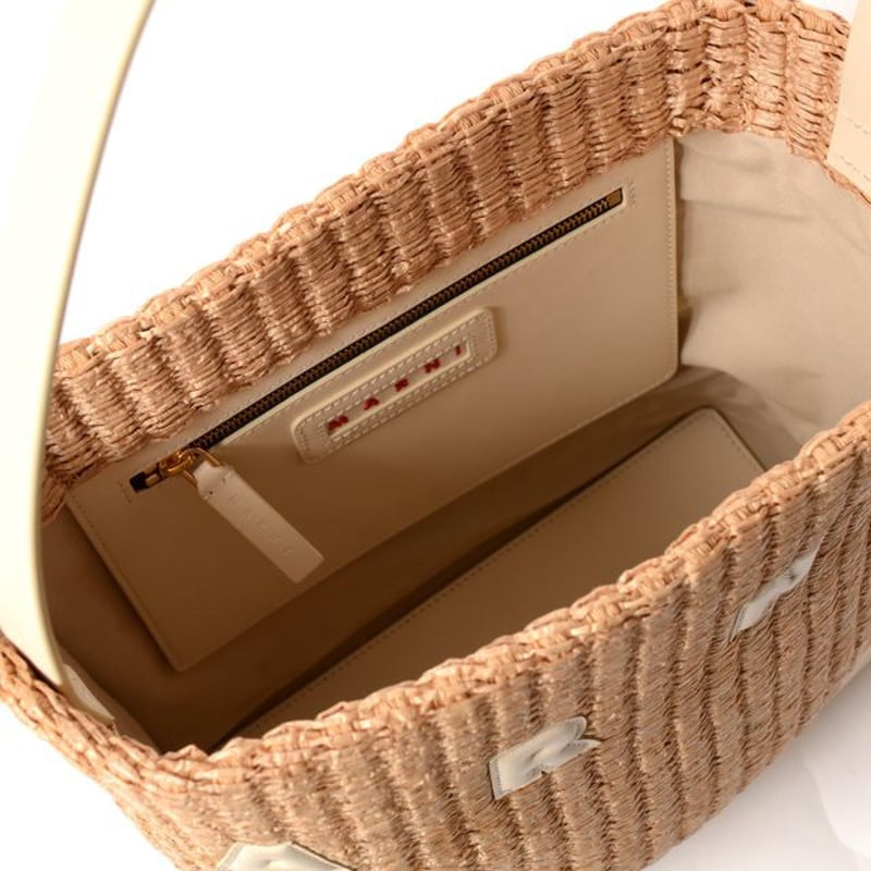 マルニ Marni Museoスモールホーボーバッグ ラフィアなど ナチュラル