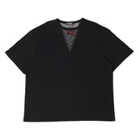 ラフシモンズ RAF SIMONS T-shirt with net insert Tシャツ コットン ブラック