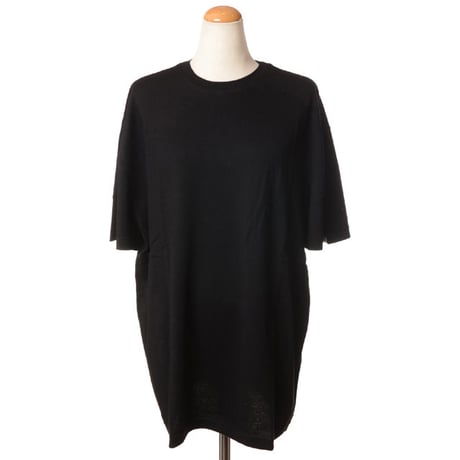エクストリームカシミヤ extreme cashmere x オーバーフィット丸襟半袖カットソー コットンカシミア ブラック