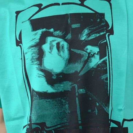 ラフシモンズ RAF SIMONS オープンサイドTシャツ コットン グリーン