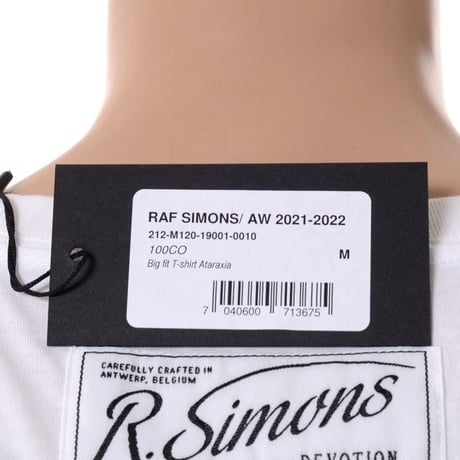 ラフシモンズ RAF SIMONS アタラクシア・ビッグフィットTシャツ コットン ホワイト