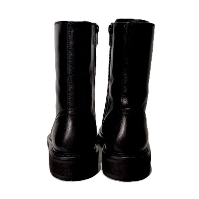 ANN DEMEULEMEESTER ブラックレザー レースアップ ブーツ アンドゥムルメステール ann demeulemeester レースアップ編み上げ