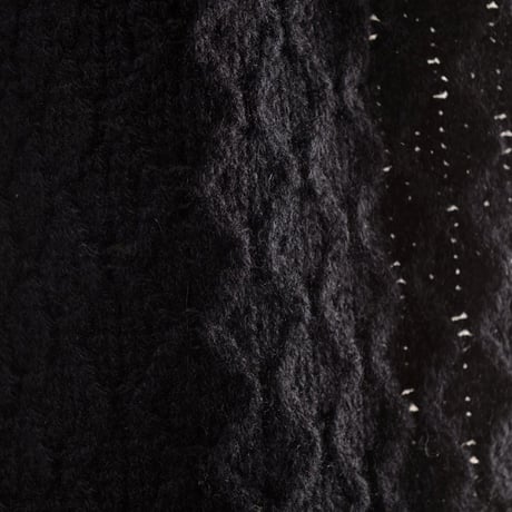アニオナ AGNONA アラン編みマフラー カシミヤ ブラック
