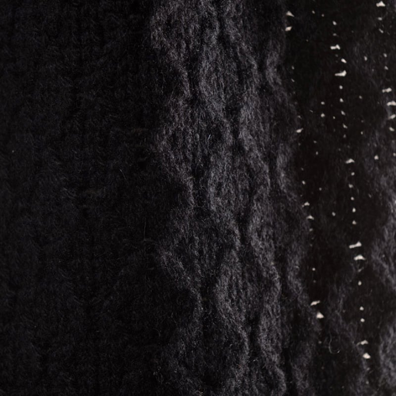 アニオナ AGNONA アラン編みマフラー カシミヤ ブラック | YOKOAUNTY