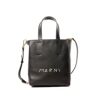 マルニ Marni Museo Soft レザーミニバッグ カーフレザー ブラック ショルダーバッグ レディース