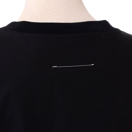 エムエムシックス メゾンマルジェラ MM6 MAISON MARGIELA 丸襟半袖シャツ コットン ブラック