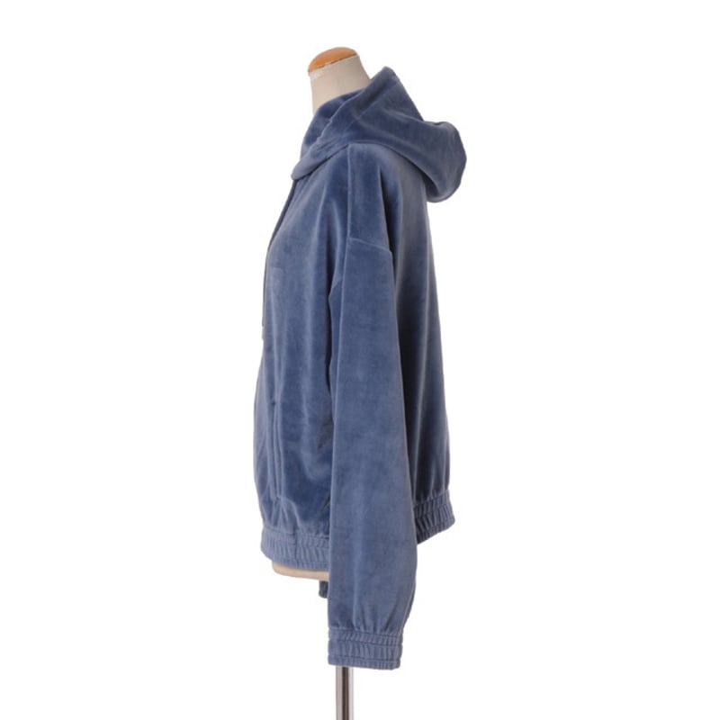ソニアリキエル SONIA RYKIEL フード付きパーカー ベロア ブルー 