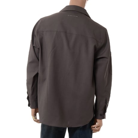 エムエムシックス メゾンマルジェラ MM6 MAISON MARGIELA シャツ ウール ダークブラウン