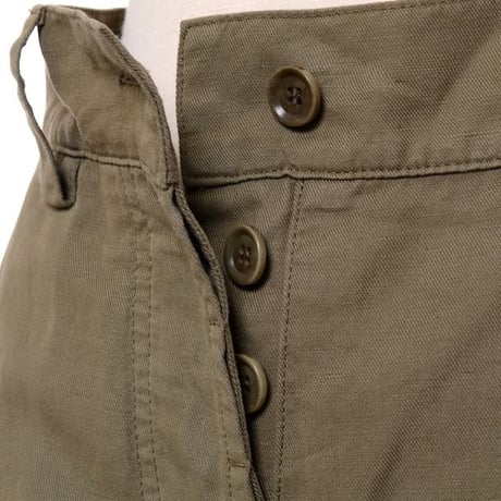 アスペジ ASPESI ハイウエストパンツ コットンリネン カーキ