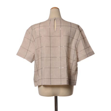 ブルネロクチネリ Brunello Cucinelli 半袖ブラウス リネン ベージュ