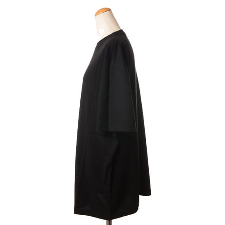 エクストリームカシミヤ extreme cashmere x オーバーフィット丸襟半袖カットソー コットンカシミア ブラック