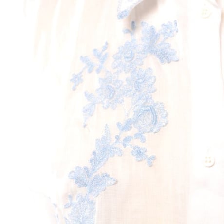 エルマノシェルビーノ ermanno scervino 刺繍入りブラウス 麻 ホワイト