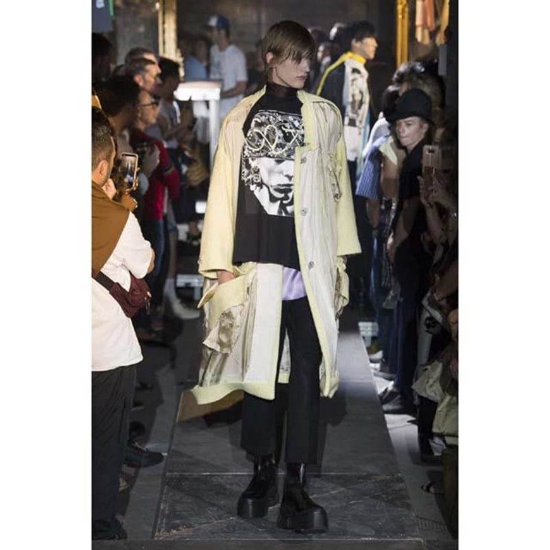 ラフシモンズ RAF SIMONS スカーフTシャツ ヴィスコース ダーク