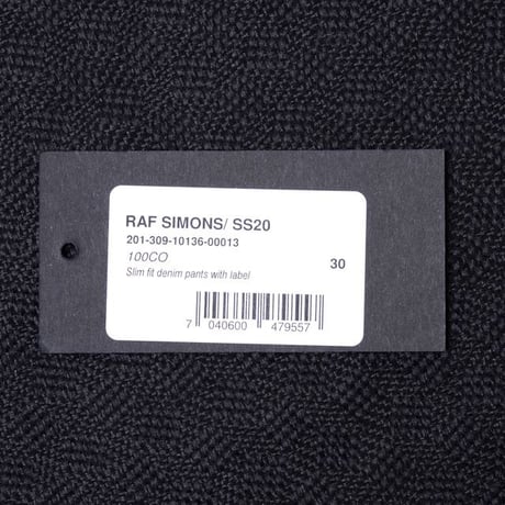 RAF SIMONS ラフシモンズ ラベルスリムフィットジーンズ コットン エクリュ