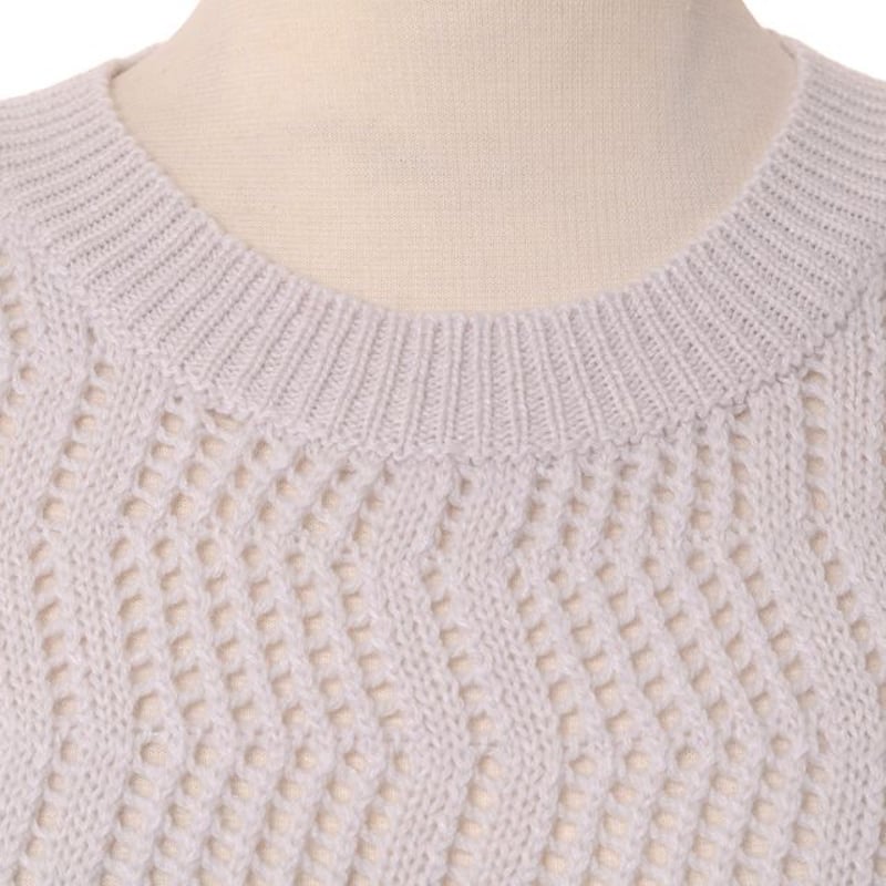 アニオナ AGNONA 透かし編みセーター カシミアリネン ピンクベージュ