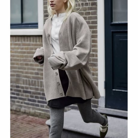 エクストリームカシミヤ extreme cashmere x Ｖネックカーディガン カシミア グレー