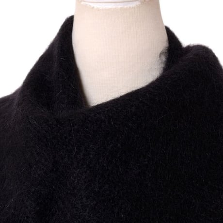 ラフシモンズ RAF SIMONS ニットスカーフ モヘア ブラック