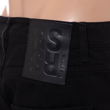 ラフシモンズ RAF SIMONS Wide fit denim workwear pants コットン ブラック