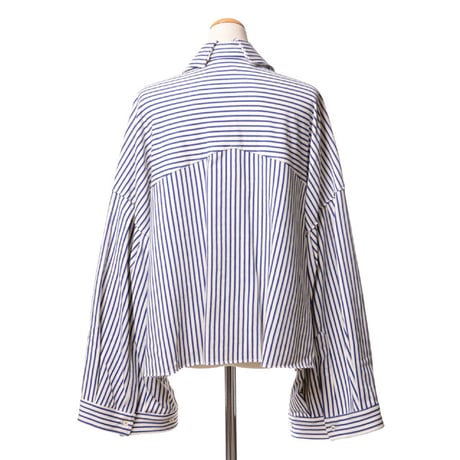 インポートブランド import brand メゾンジェジア MAISON JEJIA 2重襟ワイドブラウス コットン ブルーストライプ