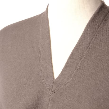 エムエムシックス メゾンマルジェラ MM6 MAISON MARGIELA Vネックトレーナー コットン ブラウン