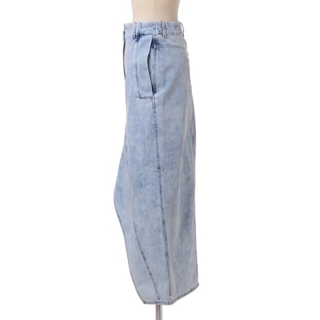 テラ TELA デニムロングスカート コットン ライトブルー