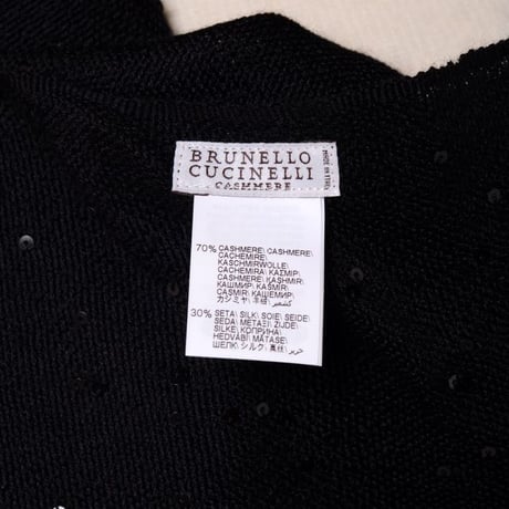 ブルネロクチネリ Brunello Cucinelli ダイヤモンドフィニッシュストール カシミアシルク ブラック