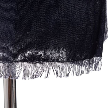 ブルネロクチネリ Brunello Cucinelli スパンコールストール カシミアシルク ダークネイビー