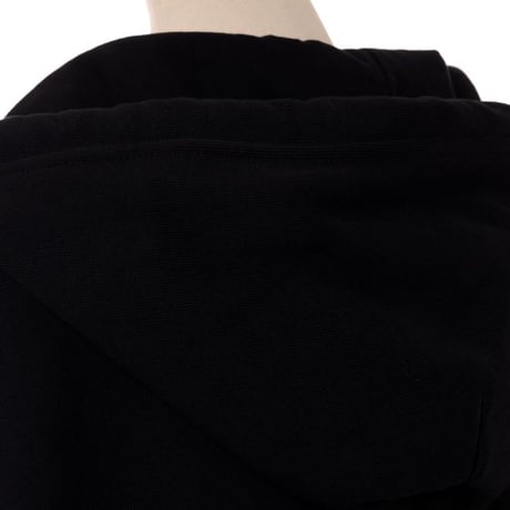 エムエムシックス メゾンマルジェラ MM6 MAISON MARGIELA クロップ丈フードトレーナー コットン裏起毛 ブラック