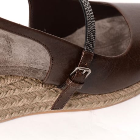 ブルネロクチネリ Brunello Cucinelli 船底サンダル レザー ブラウン