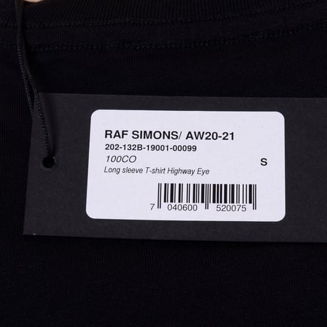 ラフシモンズ RAF SIMONS ハイウェイアイプリントロングTシャツ コットン ブラック