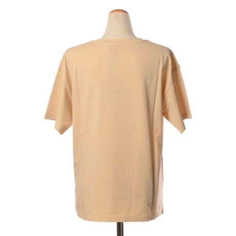 エルマノシェルビーノ ermanno scervino 丸襟刺繍ポケットTシャツ コットン ベージュ