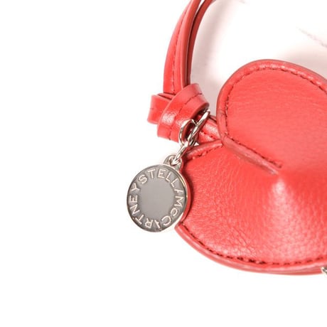 ステラマッカートニー stella mccartney ハートチャームキーリング ヴィーガン素材 レッド