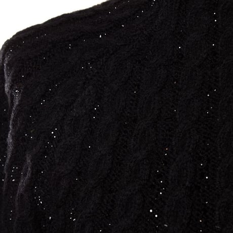 エルマノシェルビーノ ermanno scervino ローネックスパンコールセーター ウールなど ブラック