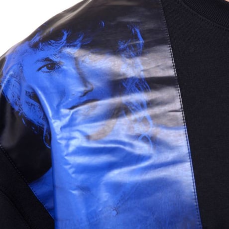 RAF SIMONS ラフシモンズ ショルダーパッチプリントオーバーサイズスウェットトレーナー コットン ブラック