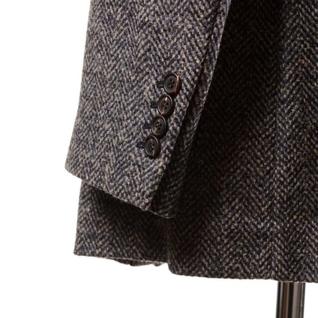 ブルネロクチネリ Brunello Cucinelli ノーカラージャケットベルト付き ウール混合 ツィード