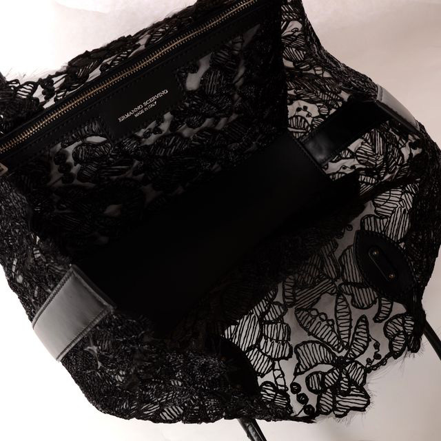 エルマノシェルビーノ ermanno scervino 総レーストートバッグ