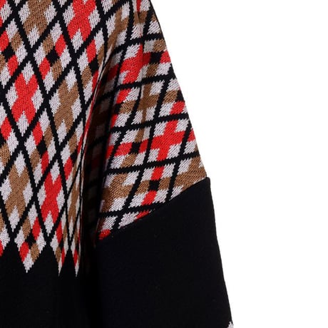 マルニ Marni ファスナータートルセーター レーヨンニット チェックブラウン