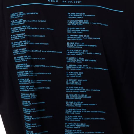 ラフシモンズ RAF SIMONS アタラクシア・ビッグフィットツアーTシャツ コットン ブラック