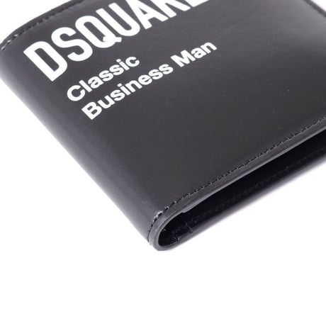 ディースクエアード Dsquared2 ブランドロゴ入り２つ折り財布 Classic Business Man 牛革 ブラック