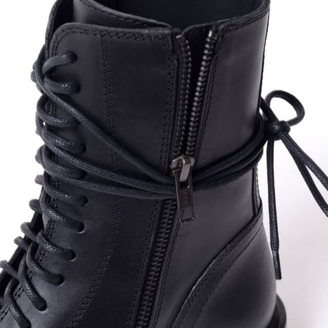 アンドゥムルメステール ann demeulemeester レースアップショートブーツ 牛革 ブラック
