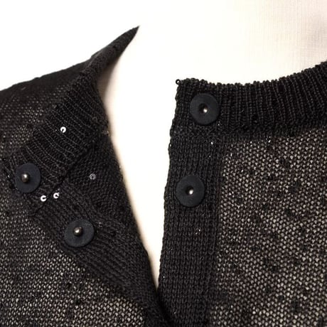 ブルネロクチネリ Brunello Cucinelli 丸襟カーディガン リネンシルク ブラック