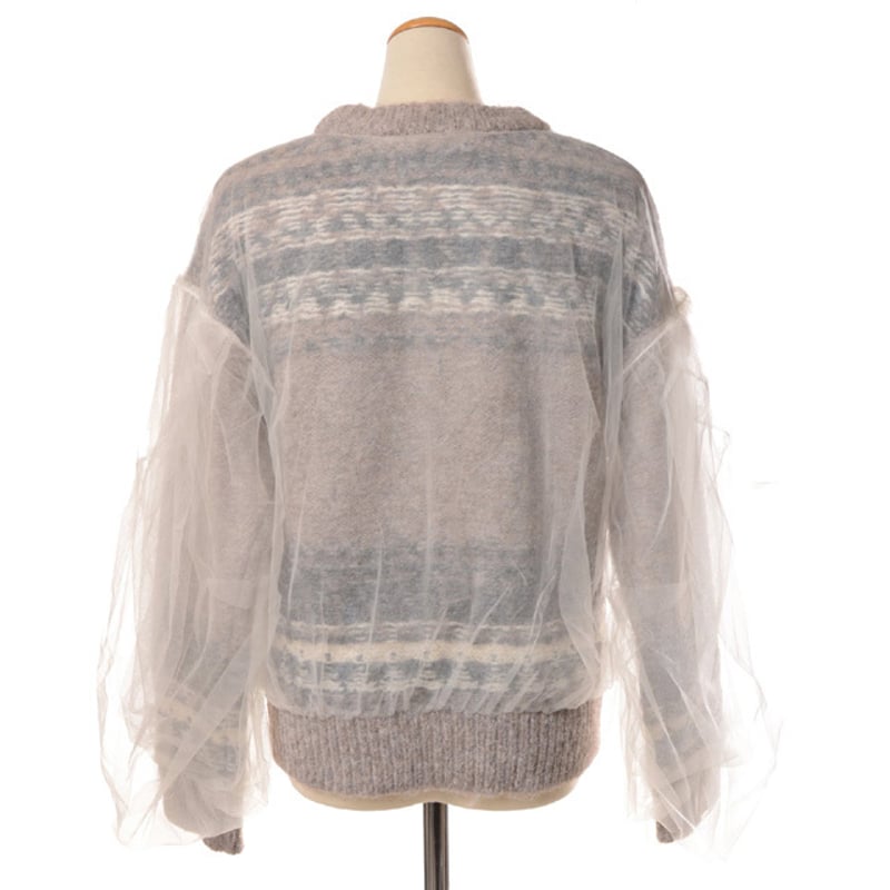 チカ キサダ chika kisada チュール付きノルディックセーター ミックス