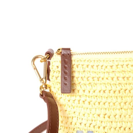 マルニ Marni Seaside ポーチ ペーパーラフィア製 イエロー＆ブラウン 正規取扱