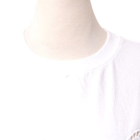 ロシャス ROCHAS RカットワークロゴTシャツ コットン ホワイト